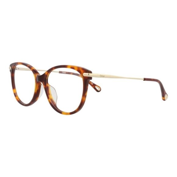 Chloé Womens Cat Eye Havana Gold Transparent Fashion Designer Eyewear - Picture 1 of 4